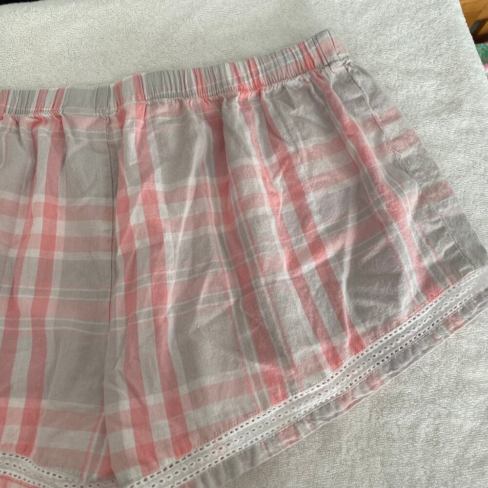 Love to Lounge Women's PJ Shorts size M Pink Gray Plaid - Picture 6 of 16